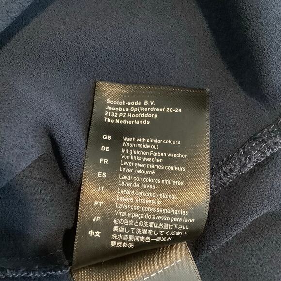 Scotch & Soda Maison Scotch Navy Mini Dress Striped Metallic Knit Sleeves XS - Picture 9 of 10